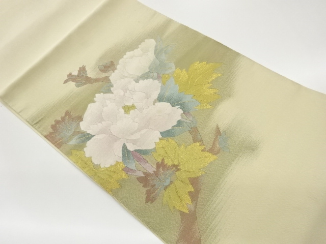 JAPANESE KIMONO / SPELL FLOWER / LEAF PATTERN WEAVING NAGOYA OBI